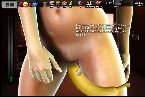 Horny chick masturbates pussy with a banana