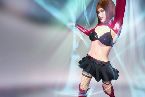 Dancing chick in bra and skirt for the porn game