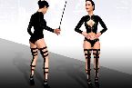 Tough domination lady with whip and erotic pantyhose