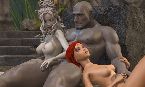 Busty hydra princess with snake hair rest after threesome fuck