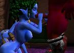 Adult elf porn game with blue elves sucking devils cock